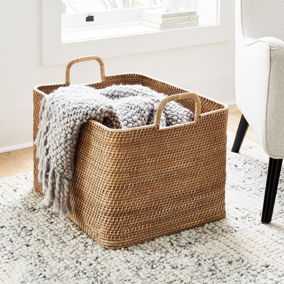 Modern Weave Oversized Storage Basket w/ Handles West Elm Australia